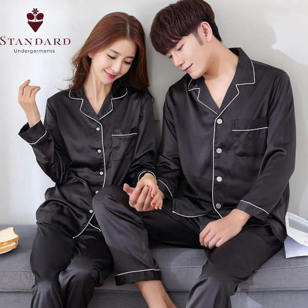 Couple Pajama Set for Honeymoon Sleep Suit (Black)